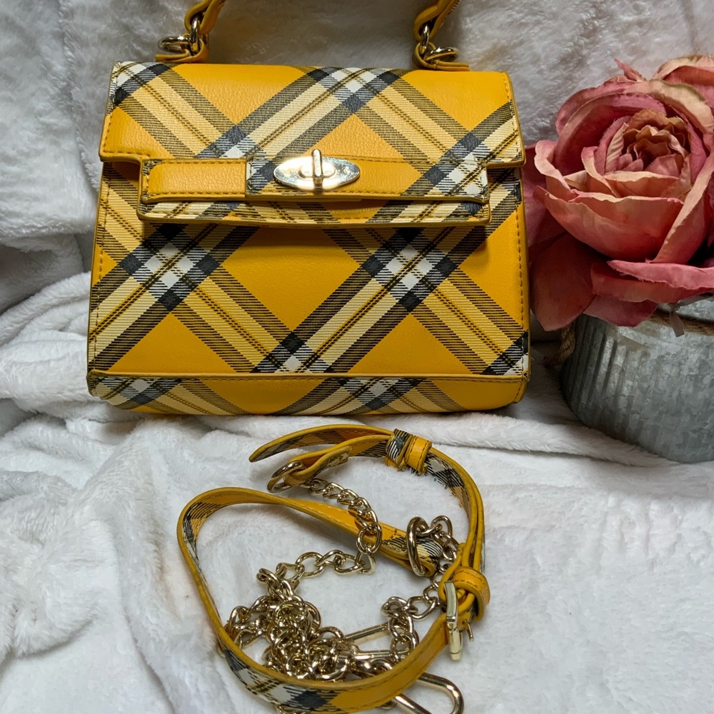 Steve Madden Yellow Plaid Satchel